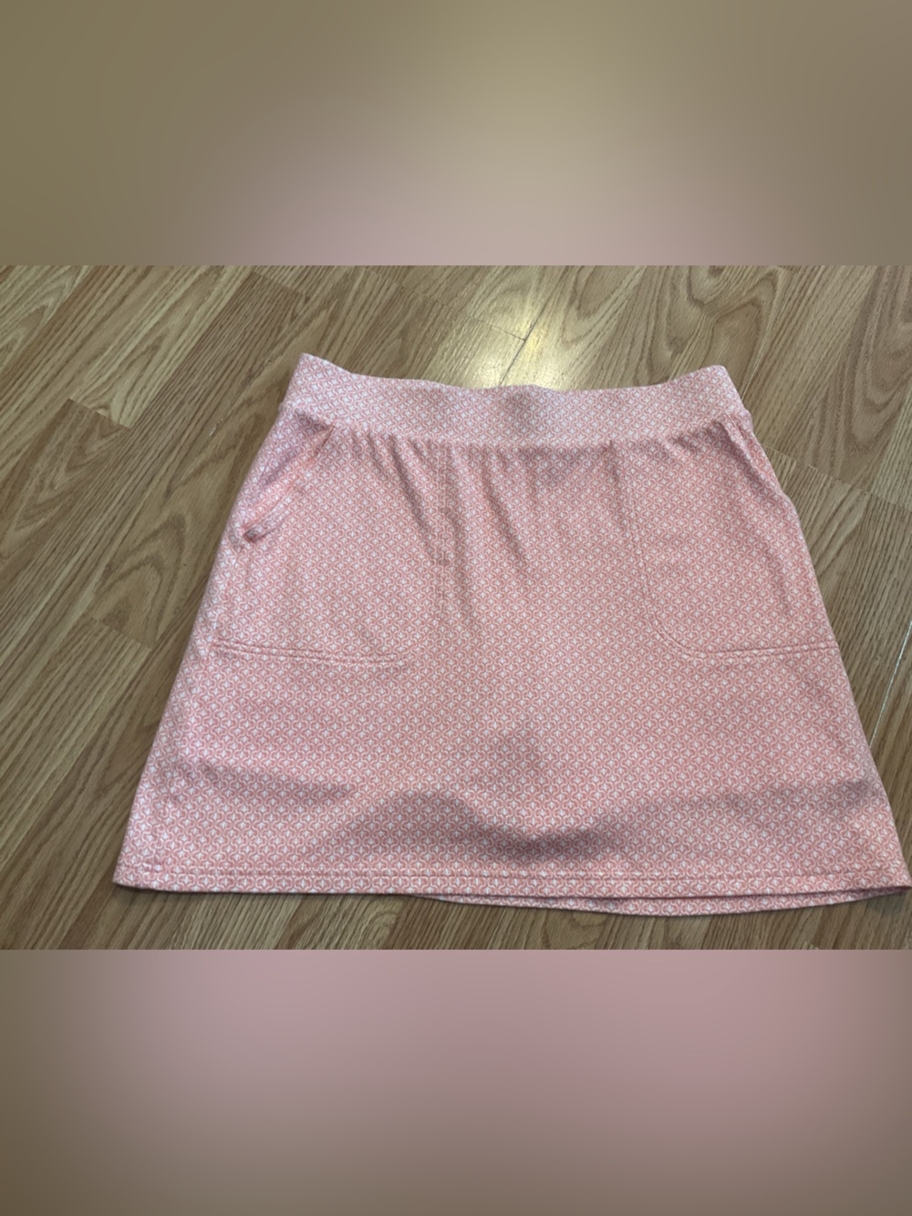 CROFT&BARROW Skort Easy Pull On Orange Floral Sz.S. 32w5”L